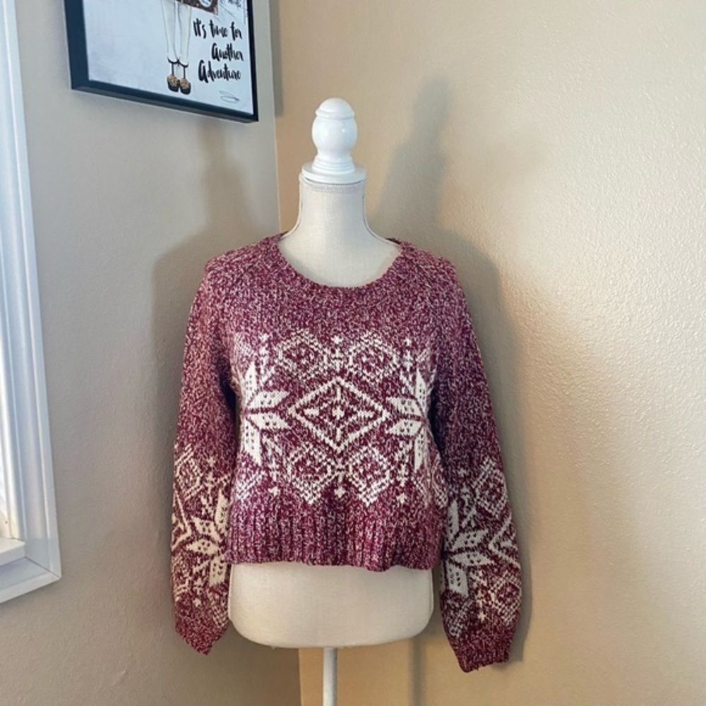 Kaisely cropped Fair Isle sweater, Sz. S